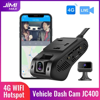 JIMIMAX JC400 Çizgi Kam Ön ve Arka 4G WİFİ Hotspot ön panel kamerası Canlı Akış Video GPS Takip Araç Çift Araba Kayıt