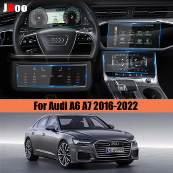 9H Temperli Cam Ekran Koruyucu Film için Audi A6 A7 C8 4K 2016-2018 2019-2022 Araba GPS Navigasyon Enstrüman AC Koruma