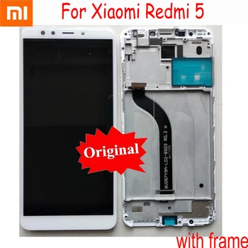 Orijinal Yeni Xiaomi Redmi Için 5 LCD ekran dokunmatik ekran paneli Sayısallaştırıcı Meclisi Sensörü ıle çerçeve Cep Pantalla Parçaları