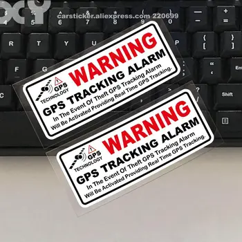 XY Araba Sticker uyarı GPS İZLEME ALARMI Yansıtıcı Kamyon Oto Motor Sticker Çıkartmaları 11cm x 4cm 2 adet / grup