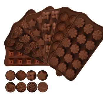 DIY Silikon Çikolata Kalıpları Mektup Numarası Çiçek Şekli Pişirme Kalıp Kek Süslemeleri Buz Küpü Tepsi Çocuklar için