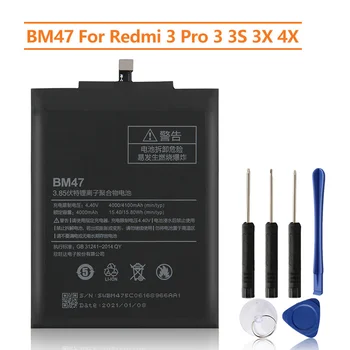 Yedek Pil BM47 Xiaomi Redmi 3 Için 4X3 S 3X Redmi 3 Pro Hongmi 3 Redrice 3x Şarj Edilebilir Telefon Pil 4000 mAh