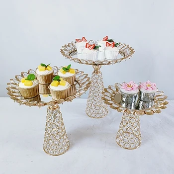 1-3 adet / grup Altın Gümüş Macaron Ekran Standı Cupcake Kulesi Raf Kek Standları Tepsi Düğün Doğum Günü Pastası Dekorasyon Araçları