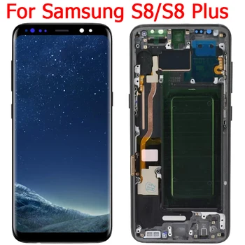 Yeni S8 + Ekran Samsung Galaxy S8 lcd ekran Çerçeve Orijinal Süper Amoled S8 Artı G955F G955A G950F / DS Dokunmatik Ekran Meclisi
