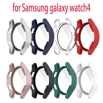 Kılıf + Temperli Cam Samsung Galaxy İzle 4 40mm 44mm Kapak Sert Kabuk Tam Ekran Koruyucu Tampon Galaxy Watch4