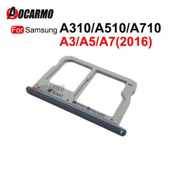 Aocarmo A310 A510 A710 Sım Tepsi Mikro SD Çift SIM Kart Yuvası Okuyucu Tutucu Samsung Galaxy A3 A5 A7 2016 Yedek parça