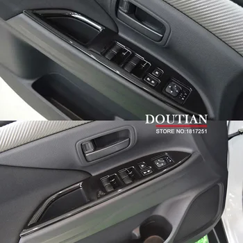 Mitsubishi Outlander 2016 2017 için Pencere Kaldırıcı Kontrol Çerçevesi Pencere Anahtarı Dekor Kol Dayama Paneli Trim araba İç aksesuarları