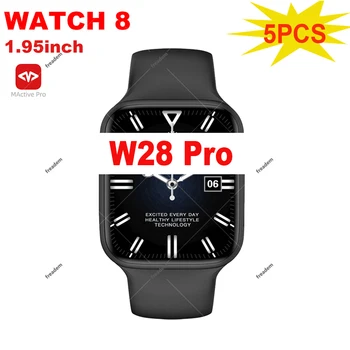 5 ADET W28 PRO Smartwatch 1.95 inç Tam dokunmatik ekranlı akıllı saat Serisi 8 Erkek Kadın Kablosuz Şarj Özel Arama akıllı saat