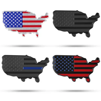 1 Adet ABD Bayrağı Haritalar 3D Alüminyum Çıkartmalar Amerikan Amblemi Siyah Çıkartması Yan Maker Araba Kamyon SUV için Arka Lambaları Gövde Rozetleri Şekillendirici
