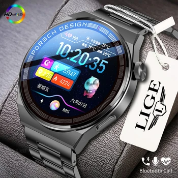 LIGE Bluetooth Çağrı akıllı saat Erkekler HD Ekran spor bilezik Ses Asistanı Su Geçirmez Erkek ios için akıllı saat Android 2022