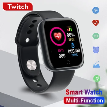 Twitch Y68 Spor akıllı saat Erkekler Kadınlar için Çok fonksiyonlu Bluetooth Su Geçirmez saatler iPhone Xiaomi Samsung Android IOS