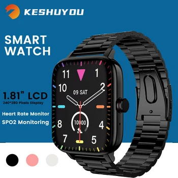 Akıllı saat Erkekler Spor İzci 1.81 İnç DIY Arama Anwser Çağrı Saatler Hava Su Geçirmez Smartwatch Kadınlar için Android ıOS Hediye