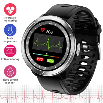 EKG PPG akıllı saat Erkekler 24H Vücut Sıcaklığı 1.3 