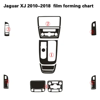 Jaguar XJ için XJL 2010-2018 İç Merkezi Kontrol panelli kapı Kolu Karbon Fiber Etiketler Çıkartmaları Araba Styling Kesilmiş Vinil